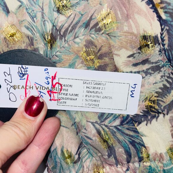 Amuse Society Eva Luna Floral Chiffon Long-Sleeve Mini Dress Size S - Picture 11 of 14